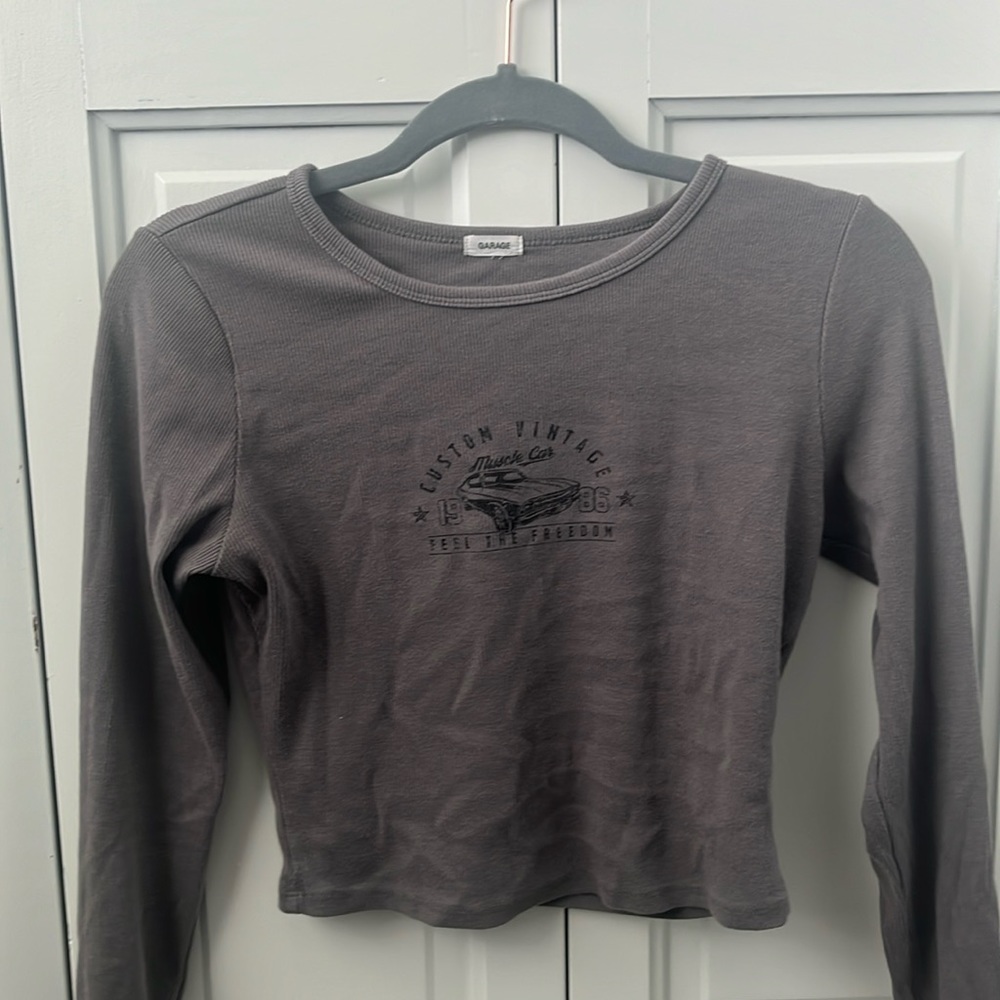 grey graphic long sleeve from garage
